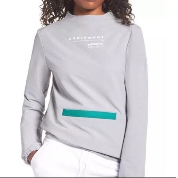 Adidas Medium EQT Pullover Equipment ADV/91-17 Gray Windbreaker - Picture 1 of 11